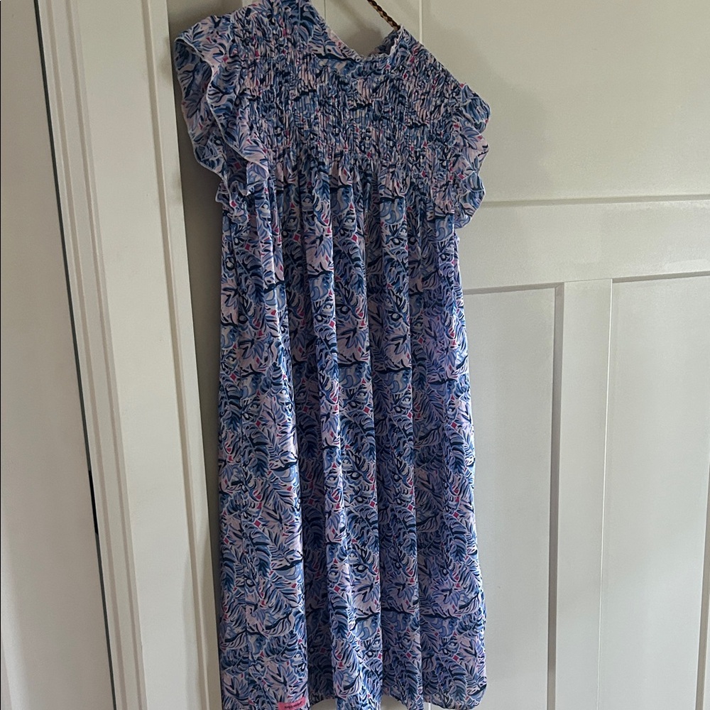 Simply Southern Floral Blue and Pink Dress